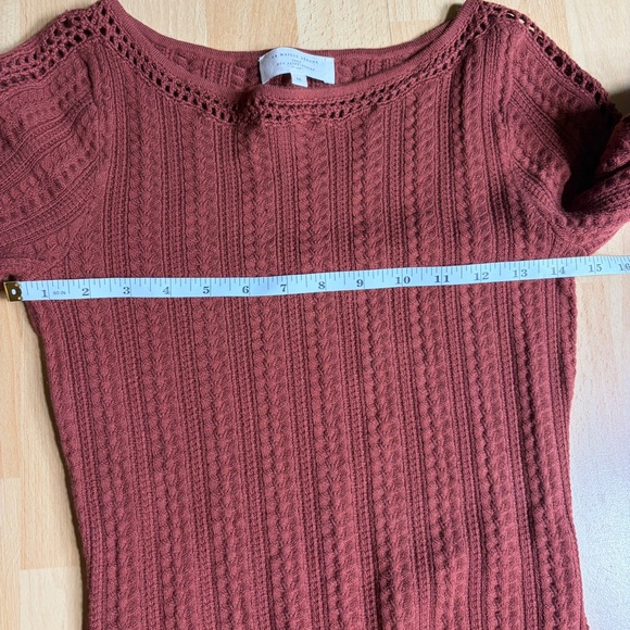 Sezane Honorine Long Sleeve Knit Midi Dress in Brick Orange Medium - Picture 9 of 10